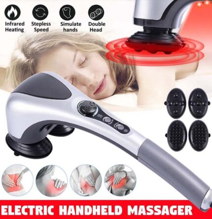 Double Head Full Body Massager Machine Variable Speed Far Infrared Handheld Body Massager